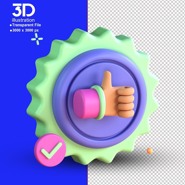 3D Render ilustración del icono de comercio electrónico recomendado