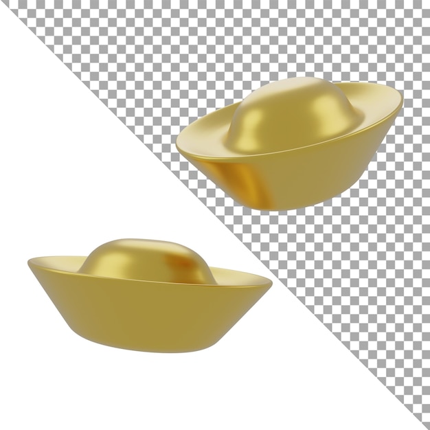 PSD 3d render ilustración icono oro chino