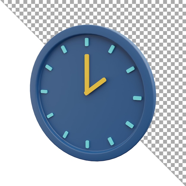 3d render ilustración icono reloj