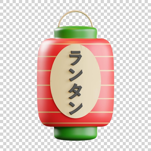 3D Render ilustración de linterna japonesa