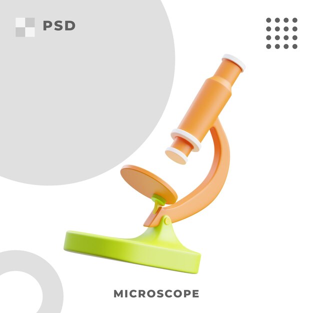 3d, render, ilustración, de, microscopio