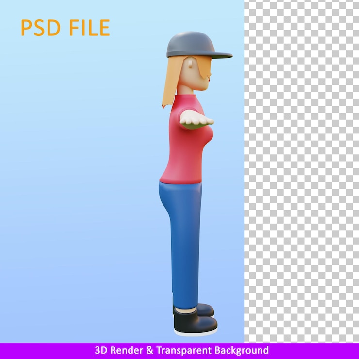 PSD 3d render ilustración mujeres