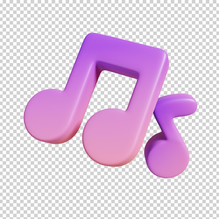 3D Render Ilustración de Pink Music Note aislado Minimal music icon
