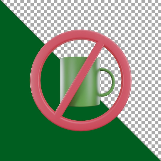 3D Render ilustración prohibido beber