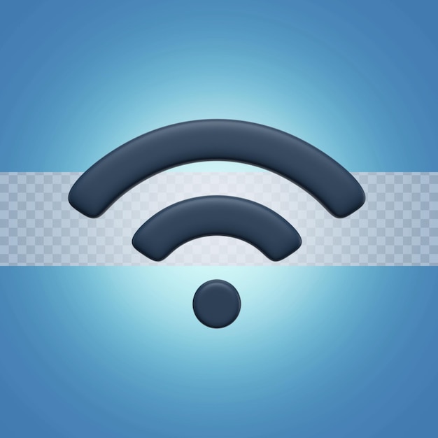 PSD 3d render ilustración señal wifi