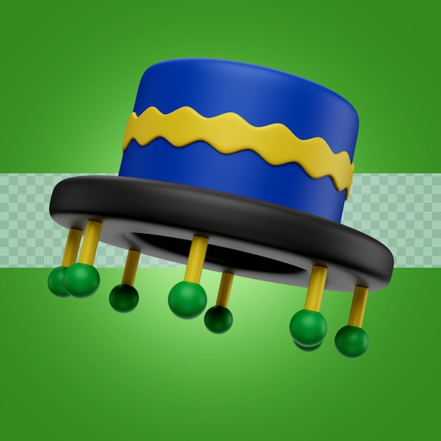 PSD 3d render ilustración sombrero de carnaval