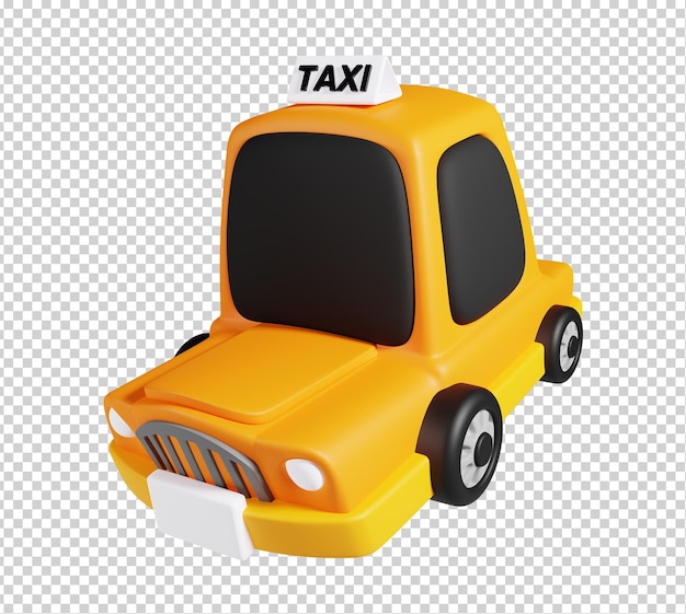 3D Render ilustración de Taxi icono de viaje aislado