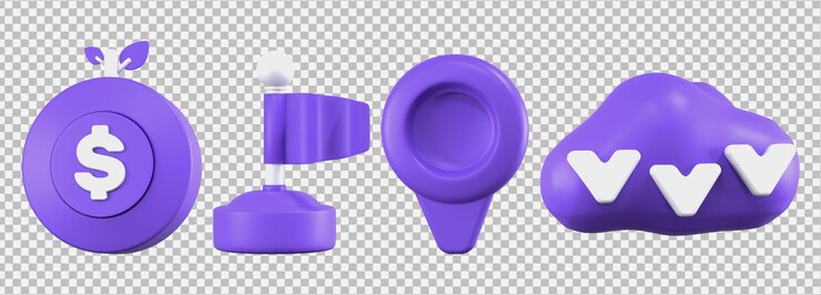 3D Render ilustración de varios objetos