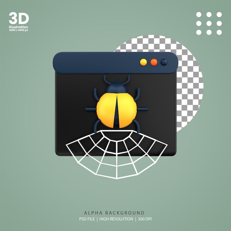 PSD 3d render ilustración web oscura