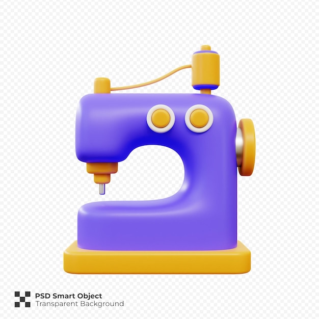 3d render de la imagen del icono de la máquina de coser psd premium aislado