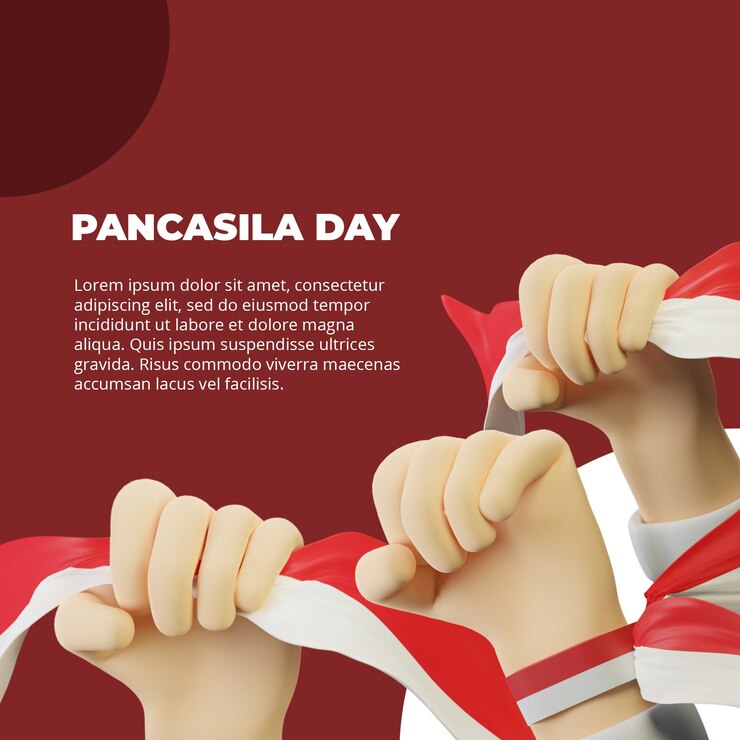 PSD 3d render indonesia pancasila day saluto