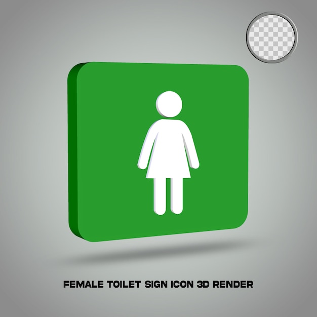 PSD 3d render inodoro signo icono femenino psd