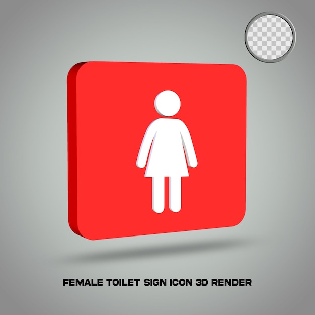 3D render inodoro signo icono femenino psd