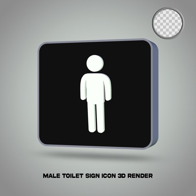 3D render inodoro signo icono masculino psd