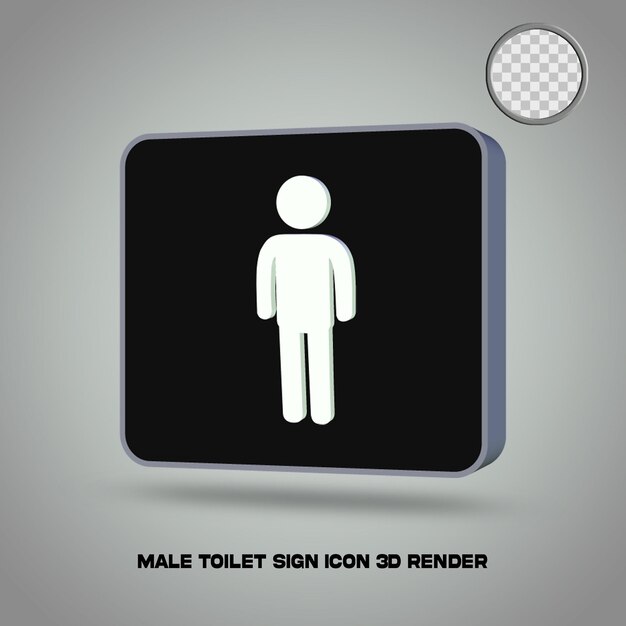 PSD 3d render inodoro signo icono masculino psd