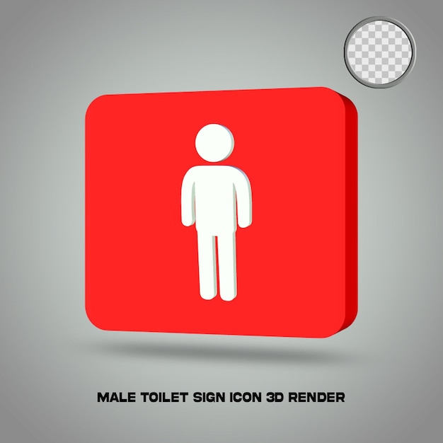 PSD 3d render inodoro signo icono masculino psd