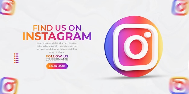 3d render instagram promoção de negócios para modelo de postagem de mídia social