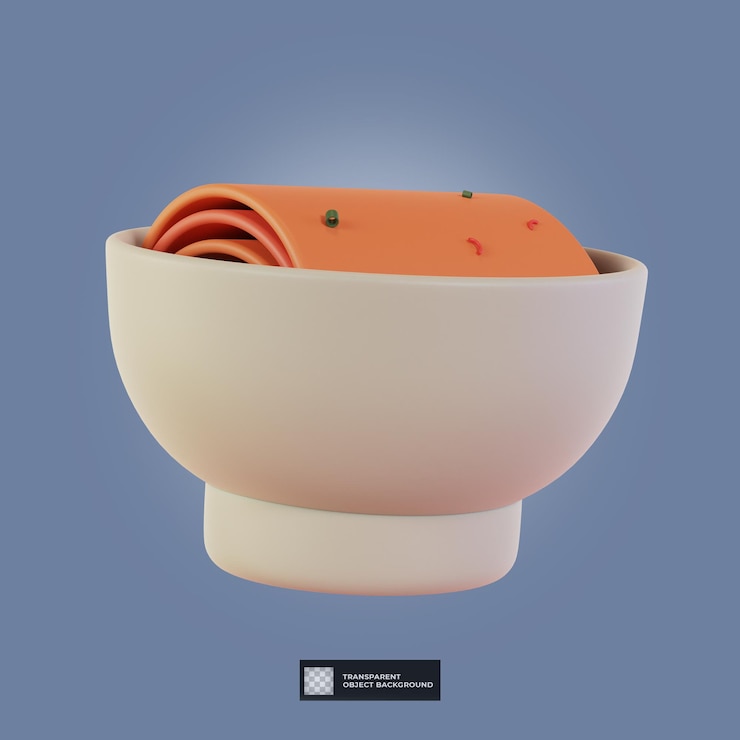 PSD 3d render kimchi de comida tradicional coreana
