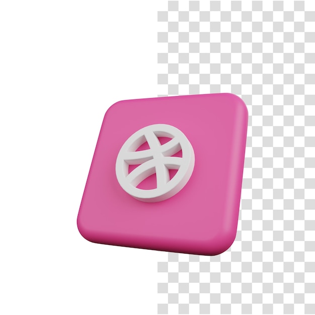 3d-render-konzept social-media-symbol dribbble