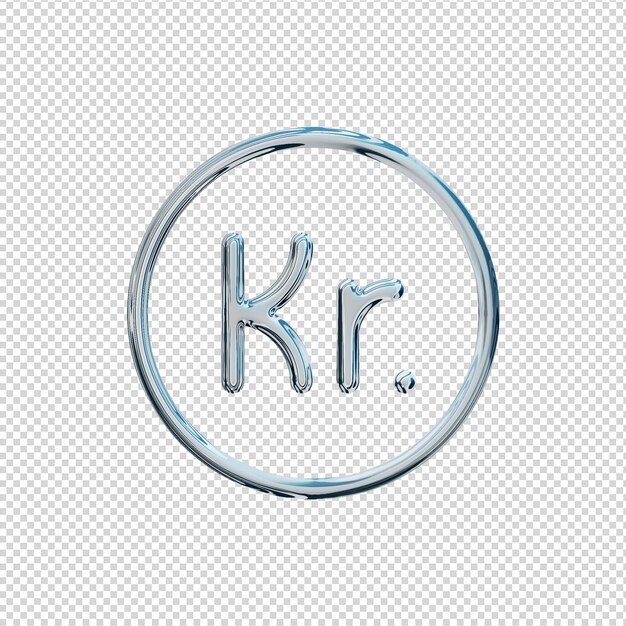 3D-Render-Krone-Symbol Chrom glänzend