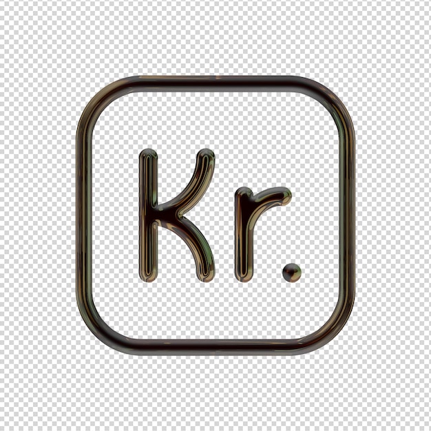 3D-Render-Krone-Symbol glänzend schwarz