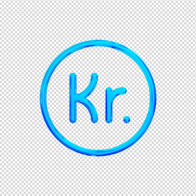 3D-Render-Kronw-Symbol glänzend blau