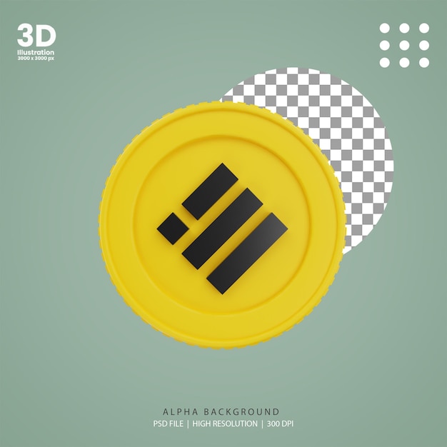 3D-Render-Kryptomünze Binance Gold