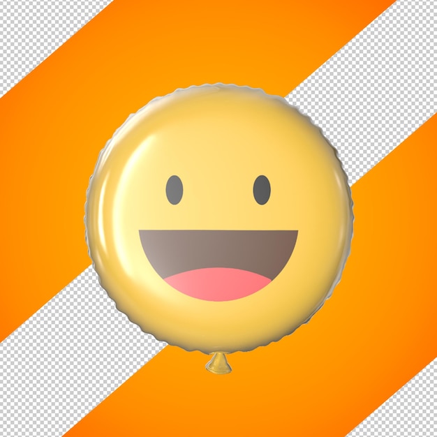 PSD 3d-render-lächeln-emoji-ballon