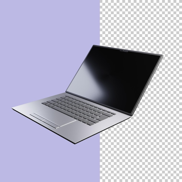 3D-Render-Laptop in silberner Farbe