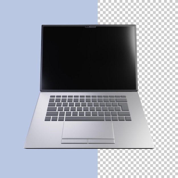 3d-render-laptop in silberner farbe