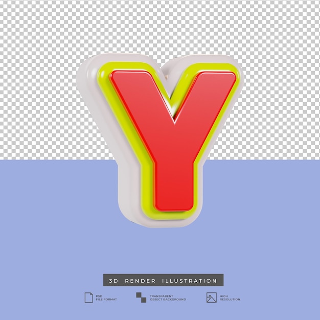 3d render letra y efecto de texto multicolor