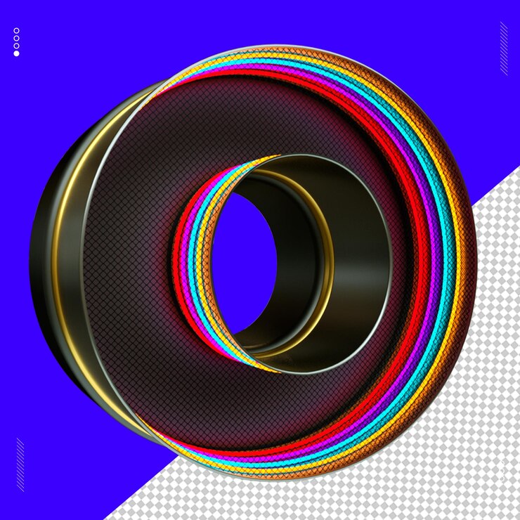 PSD 3d render letra fuente luz de neón