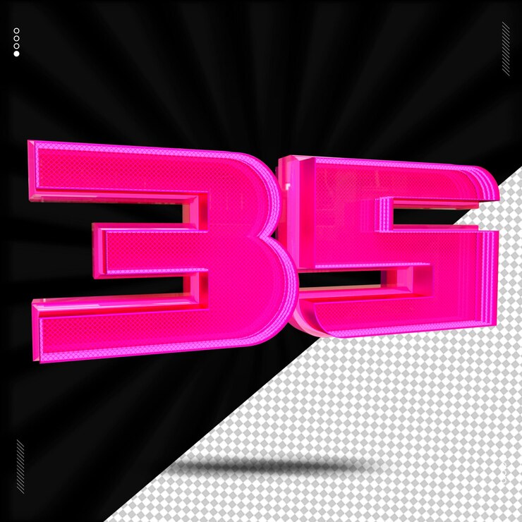 PSD 3d render letra fuente rosa neón