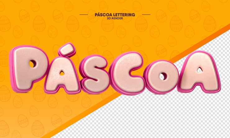 PSD 3d render letras de chocolate de pascua aislado