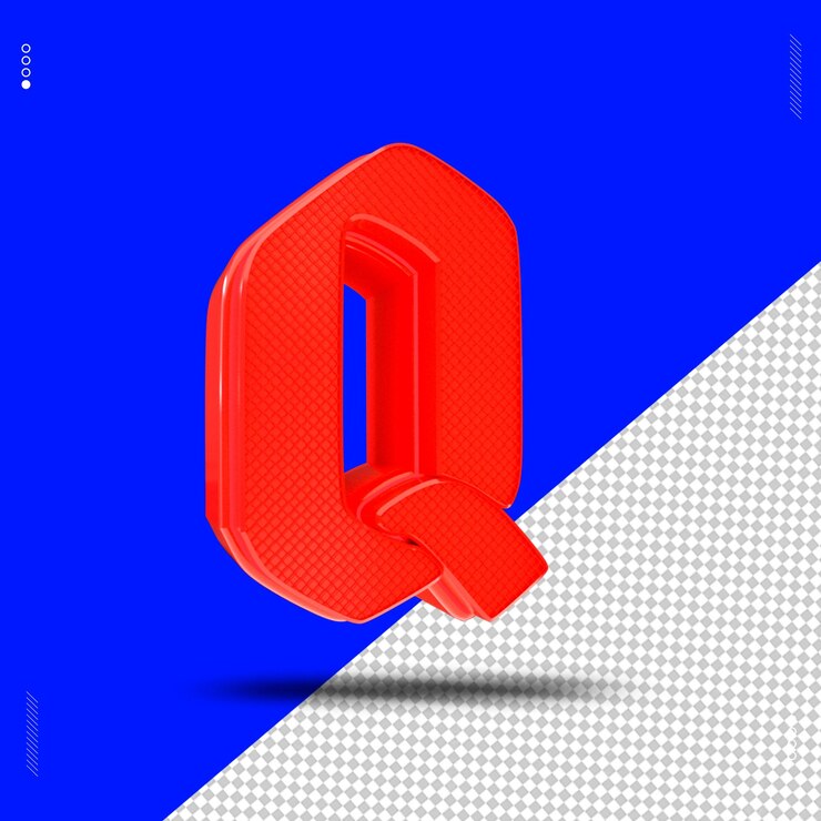 PSD 3d render letter font luce rossa