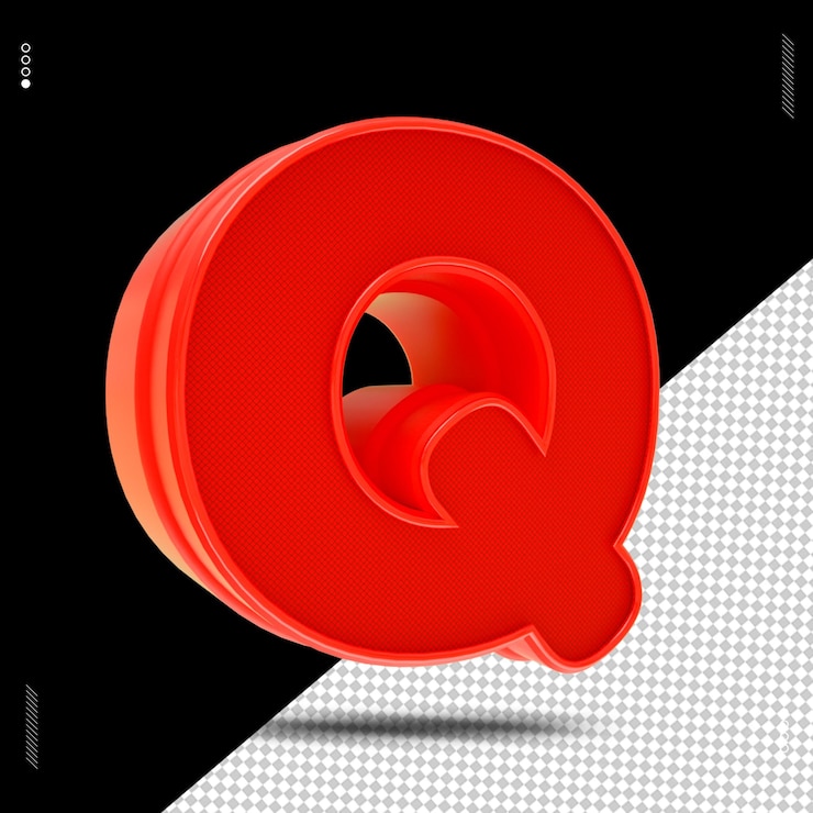 PSD 3d render letter font rosso