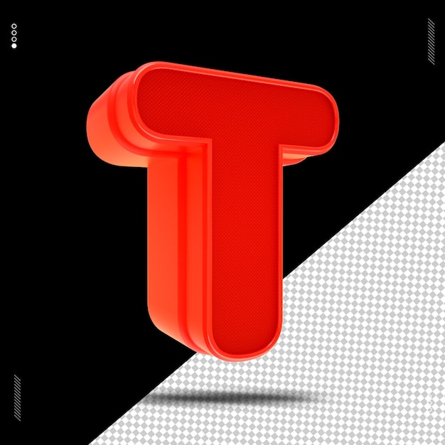 3d render letter font rosso