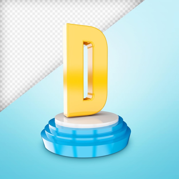 3D render letter premium psd