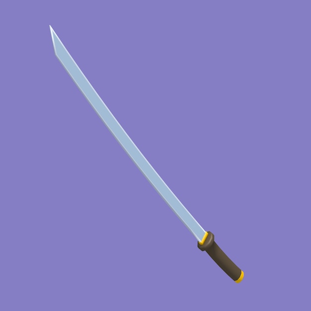 PSD 3d render lindo katana espada samurai arma cuchillo