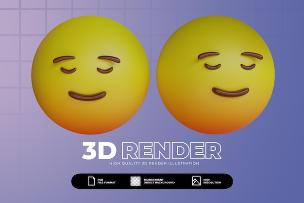 3d render lindo sonriendo con los ojos cerrados emoji set