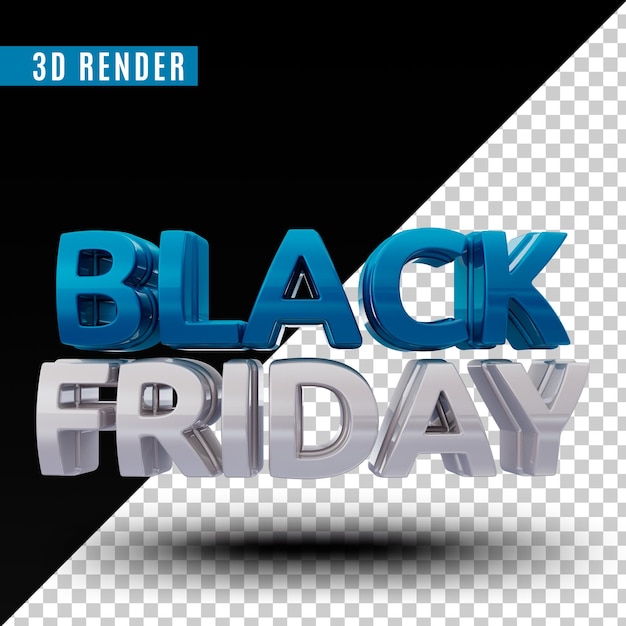 3d render logo black friday premium psd