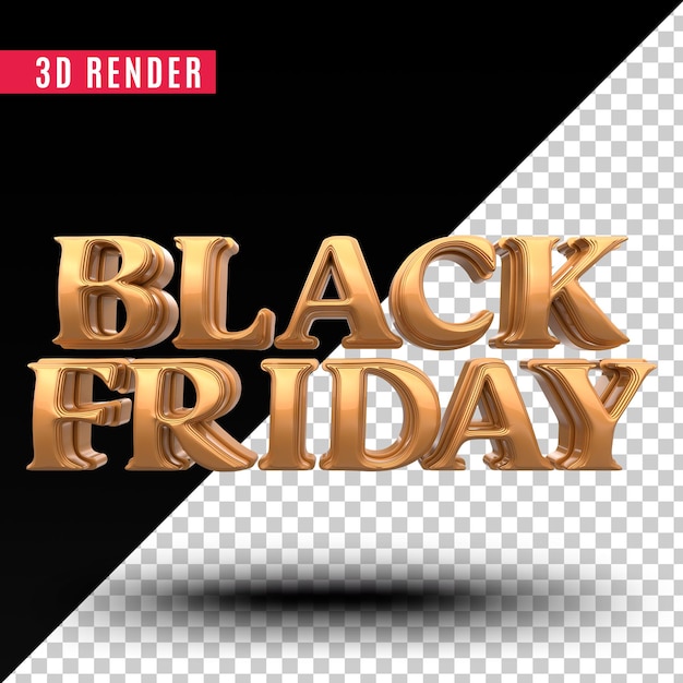 3d render logo black friday premium psd