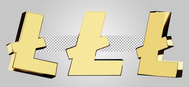 3d render logo de litecoin