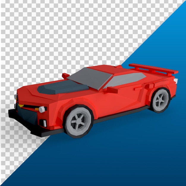 3D render low poly Camaro ZL1 com resolução 4k