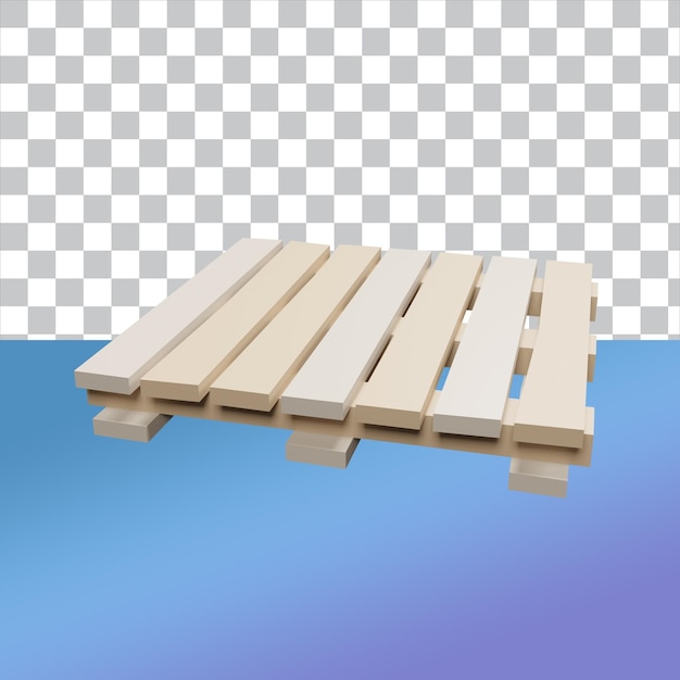 3d render low poly holzpalette