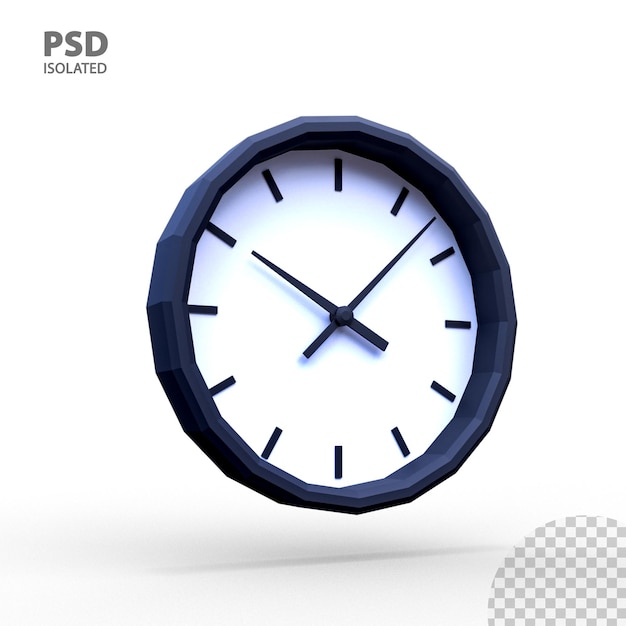 3D-Render Low-Poly-Uhr 4k-Auflösung