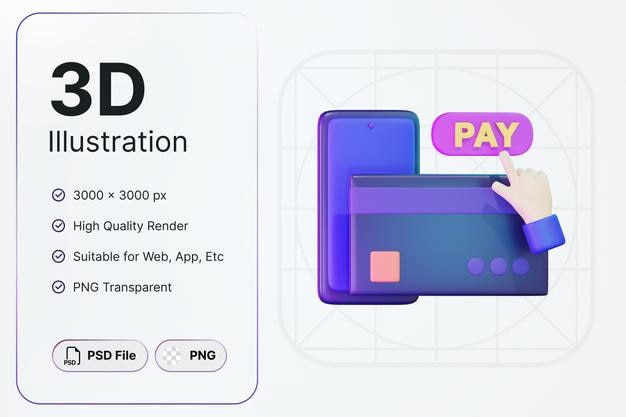 3D Render M-Banking Pago Cyber Monday Concepto Diseño moderno