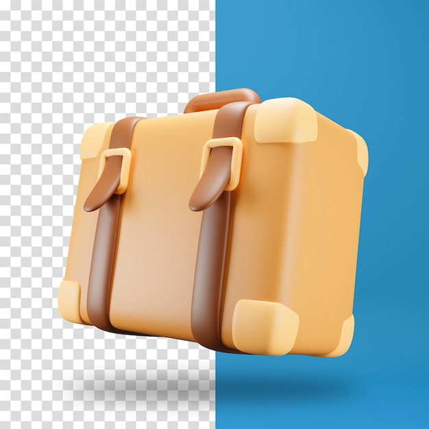 3D render maleta marrón