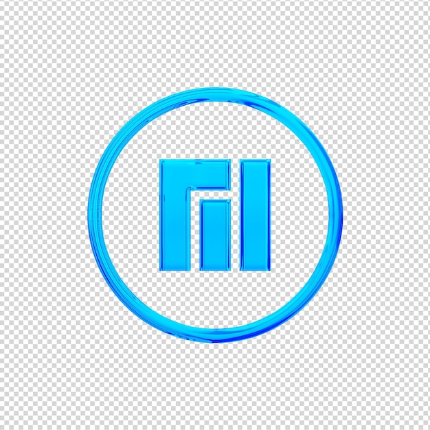 PSD 3d-render-manjaro-symbol glänzend blau