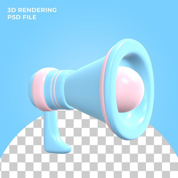 3D-Render-Megaphon-Symbol Premium Psd